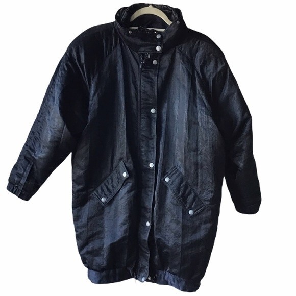 Nils Goose Down Black Winter Coat Size 8/10 - Picture 1 of 6